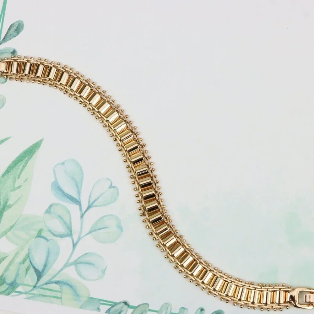 "Elegant Rose Gold Plated Bracelet with Geometric Bar Design,XPBL0910 - Picture 2 of 12